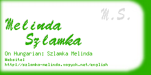 melinda szlamka business card